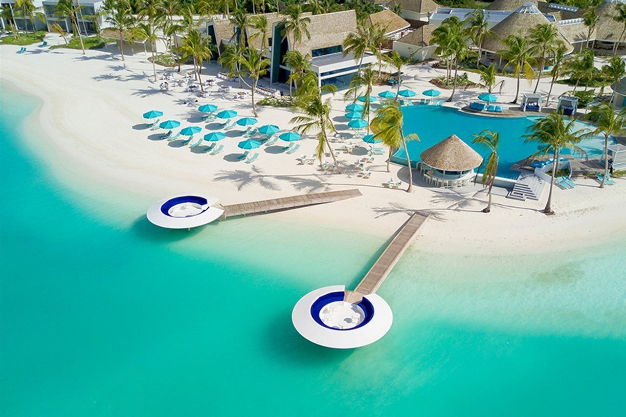 Kandima Maldives Kudahuvadhoo Exteriér fotografie Aerial view of the beach at the Hard Rock Hotel